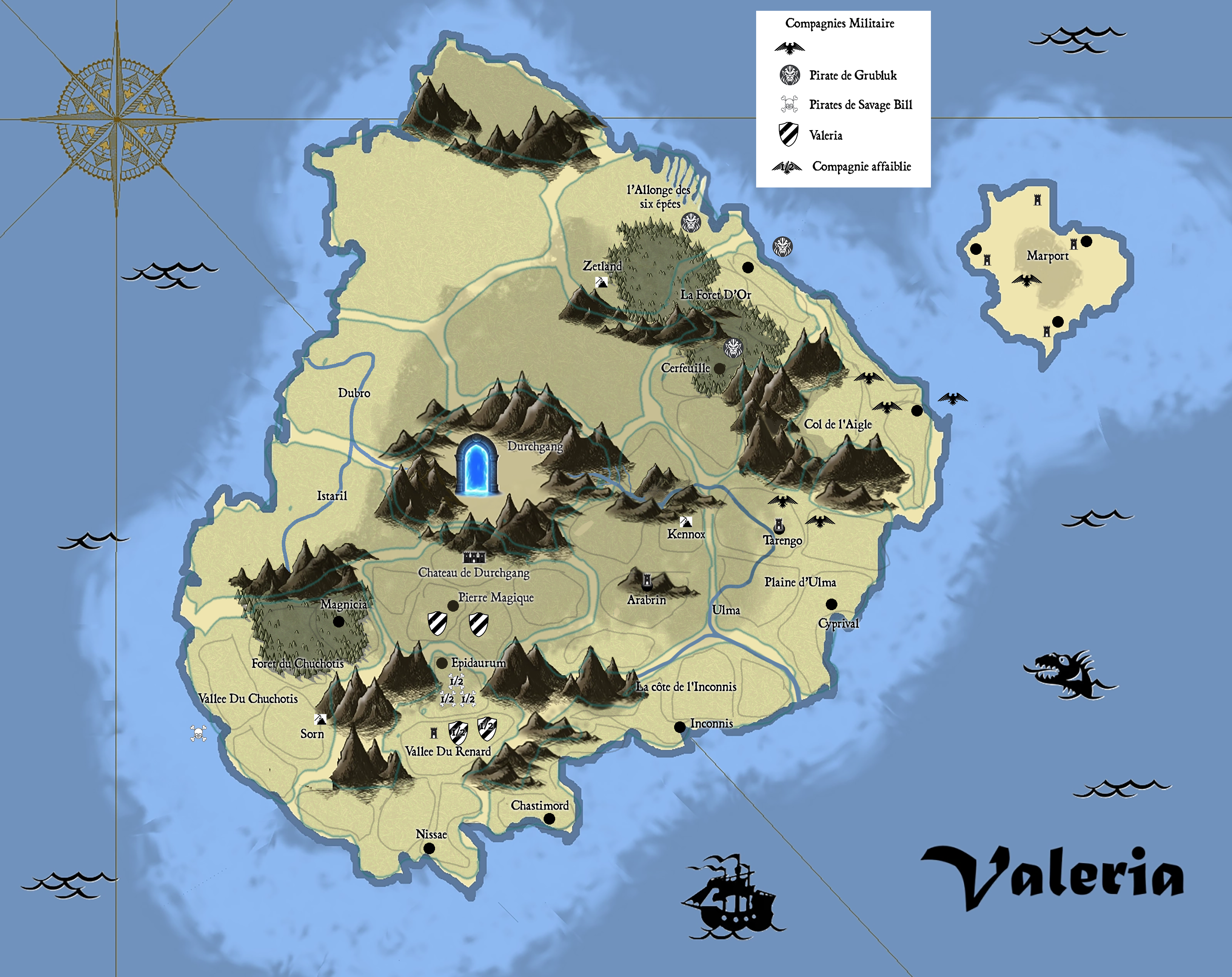 Carte de l'isle de Valéria